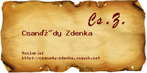 Csanády Zdenka névjegykártya
